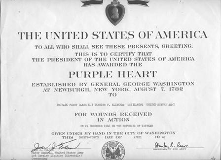 Ken Klinkert - Purple Heart Recipient